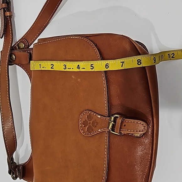 Patricia Nash London saddle, vegetable tan crossbody purse handbag spacious - Picture 11 of 13